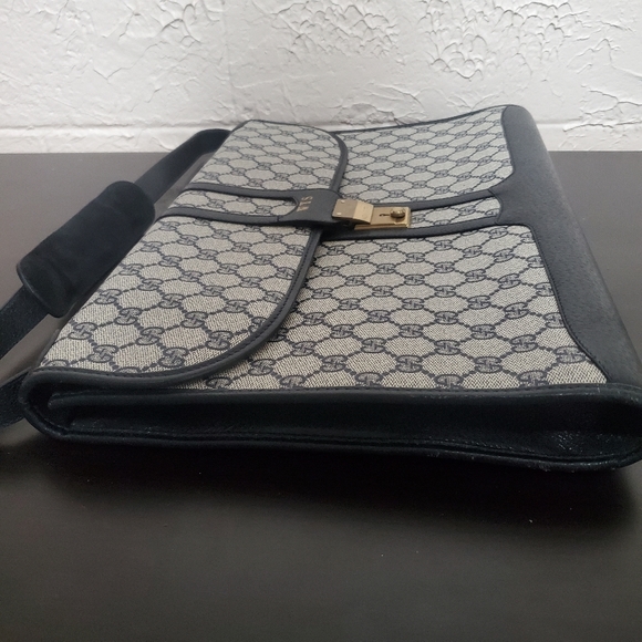 VTG Gucci Navy Monogram Canvas Attache Briefcase - Picture 6 of 14